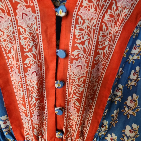 J. Crew Floral Blue and Coral Dress - Picture 4 of 8